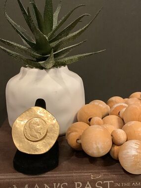 Gold Coin Statement Ring - Metallic Gold